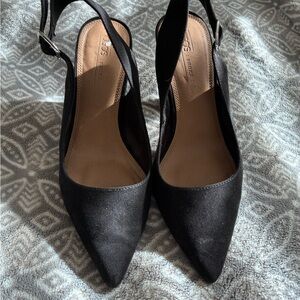 ASOS Black Suede Slingback Heels
